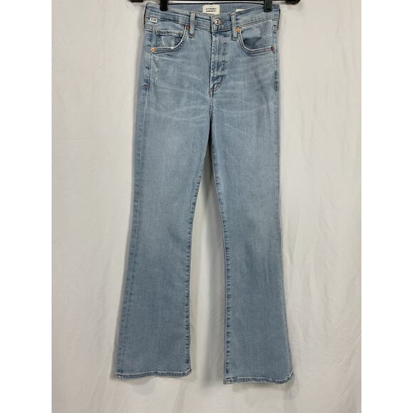 Citizens Of Humanity Denim - Citizens Of Humanity 'Lilah' Blue Cotton High-Rise Bootcut Denim Jean Size 26